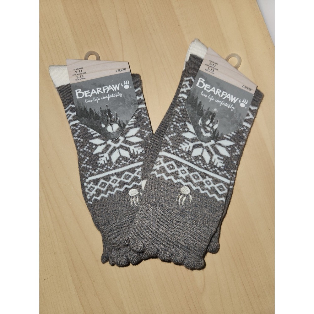 2 Packs~Women's Bearpaw Super Soft Crew Snowflake Socks Shoe Sz 5-12~NEW W/ Tags - Picture 4 of 4